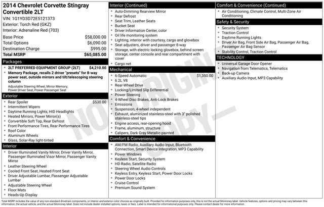 Used 2014 Chevrolet Corvette Base w/ 2LT Preferred Equipment Group image 5