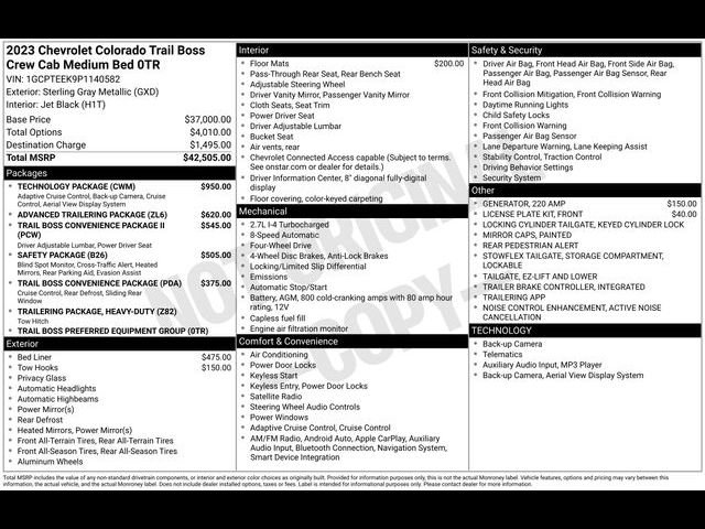 Certified 2023 Chevrolet Colorado Trail Boss w/ Technology Package image 40