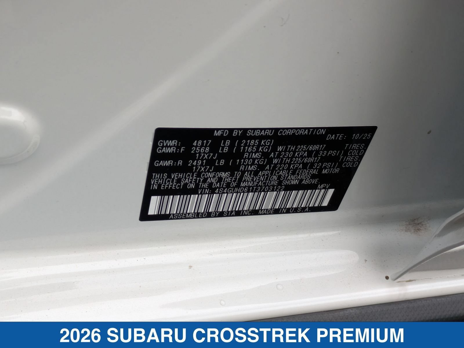 Certified 2026 Subaru Crosstrek 2.5i Premium AWD/4WD image 37