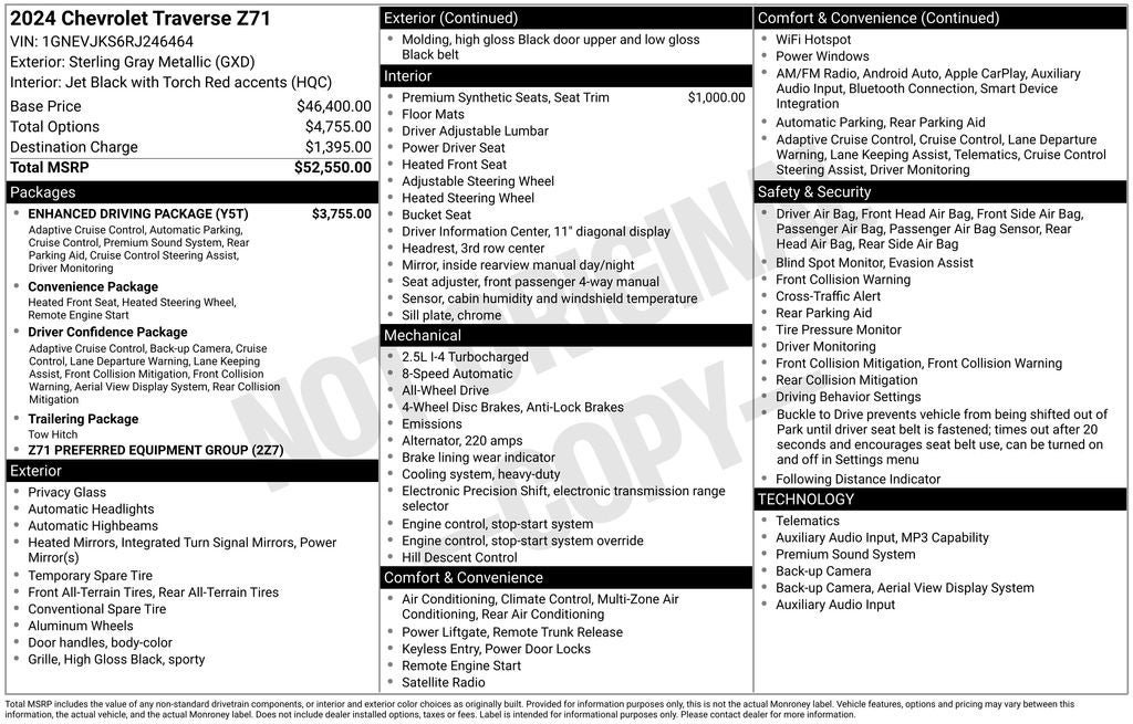 Used 2024 Chevrolet Traverse Z71 w/ Enhanced Driving Package AWD/4WD image 5