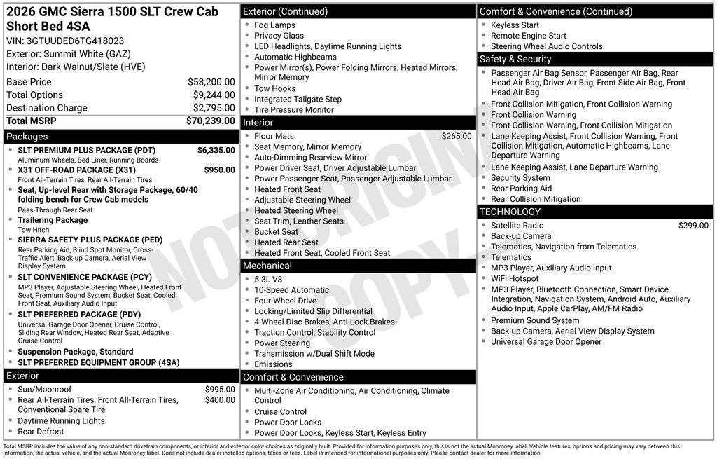 New 2026 GMC Sierra 1500 SLT w/ SLT Premium Plus Package AWD/4WD image 18
