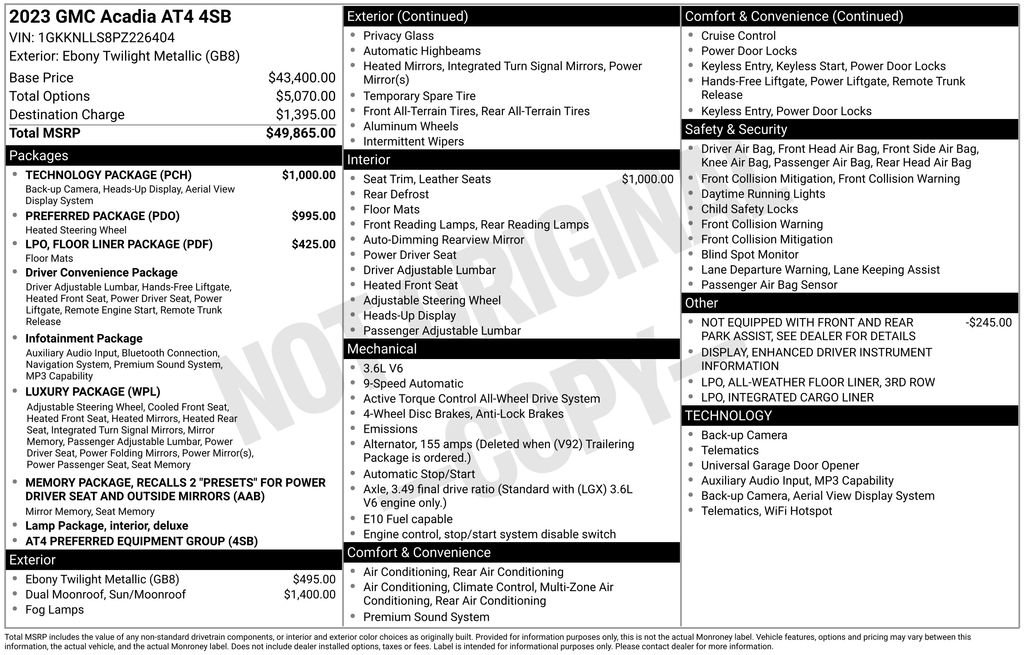 Used 2023 GMC Acadia AT4 w/ Technology Package AWD/4WD image 13