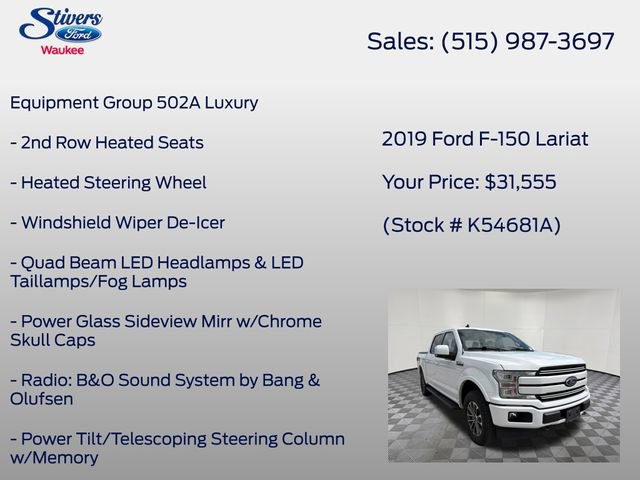 Used 2019 Ford F150 Lariat w/ Equipment Group 502A Luxury AWD/4WD image 16
