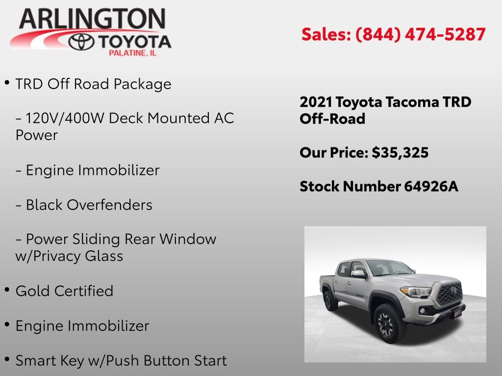 Used 2021 Toyota Tacoma TRD Off-Road w/ Blackout Package (TMS) image 4