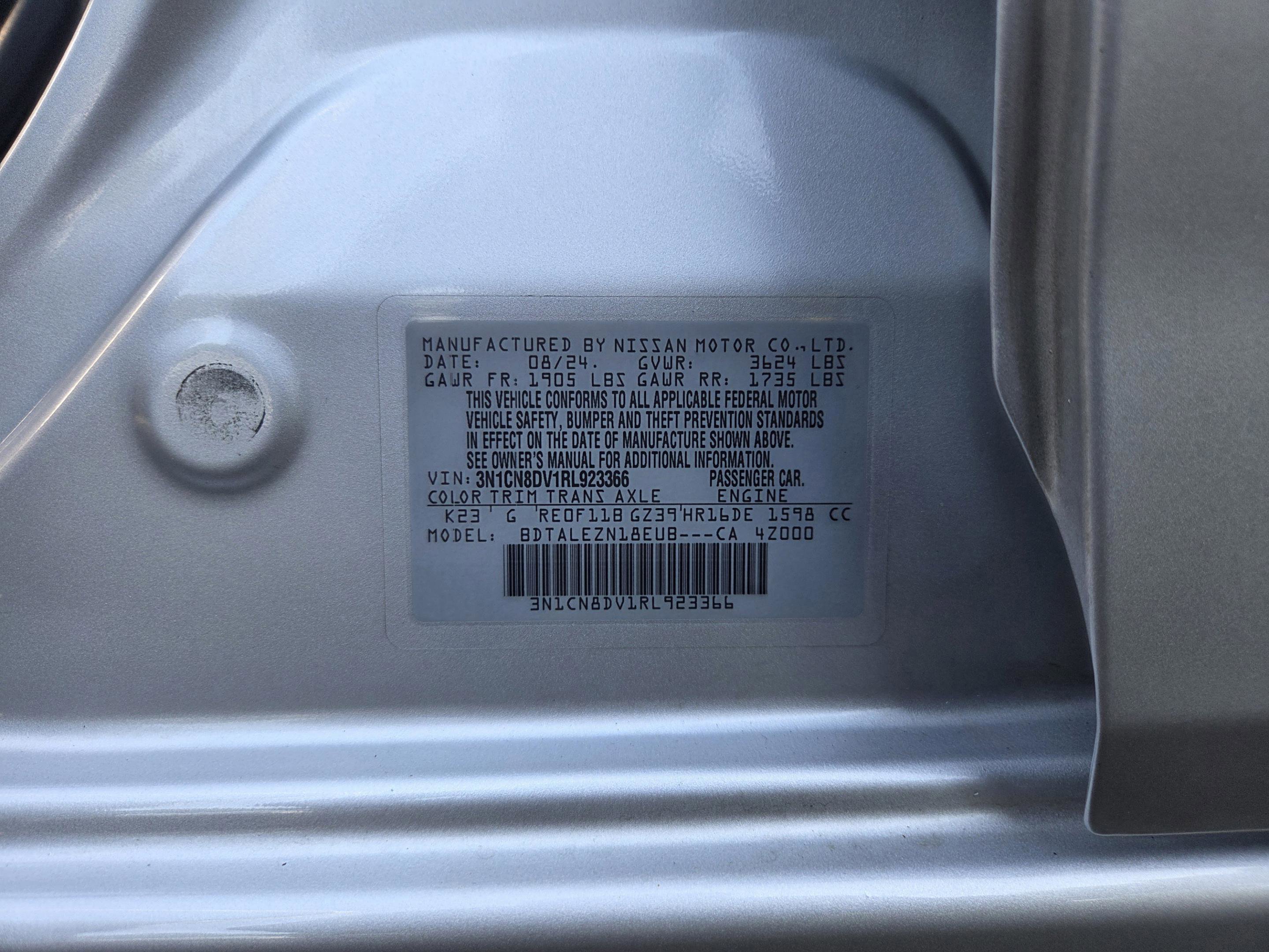 Used 2024 Nissan Versa S w/ Trunk Package FWD image 35