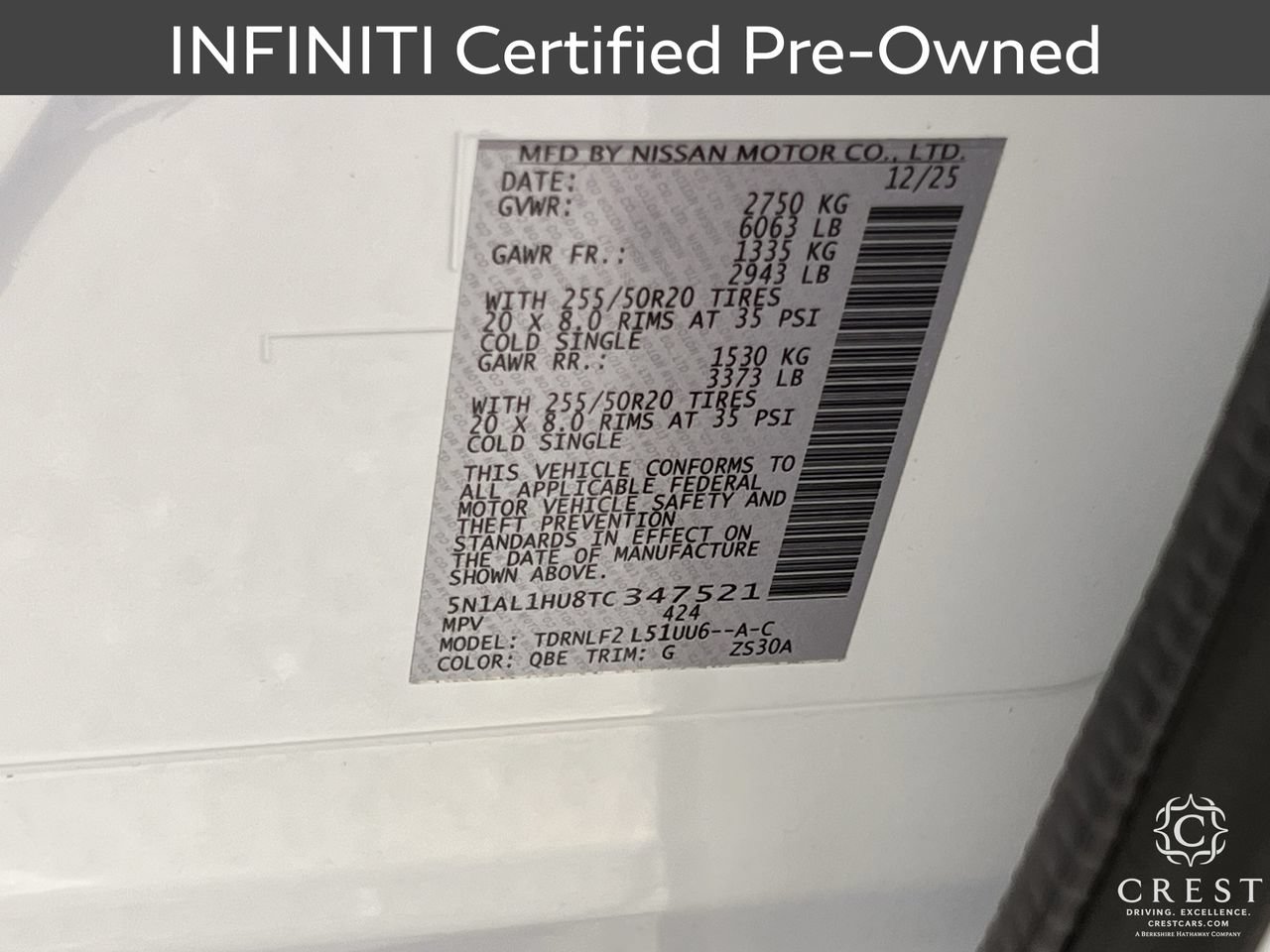 Certified 2026 INFINITI QX60 Autograph w/ Dark Cargo Package AWD/4WD image 33