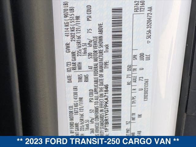 Certified 2023 Ford Transit 250 Low Roof w/ Load Area Protection Package RWD image 22