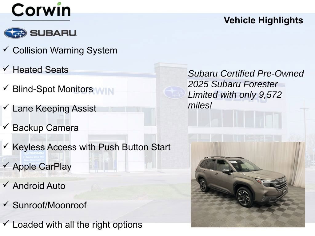 Certified 2025 Subaru Forester Limited AWD/4WD image 9