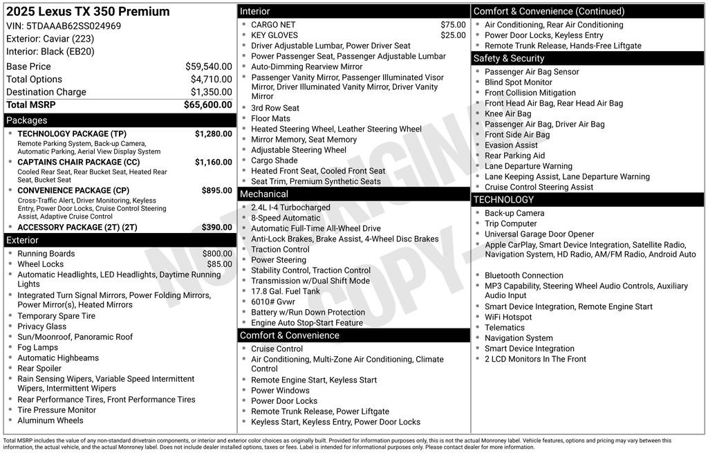 Used 2025 Lexus TX 350 AWD w/ Technology Package image 35
