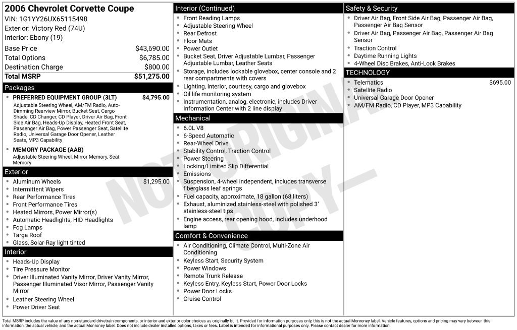 Used 2006 Chevrolet Corvette Coupe w/ Preferred Equipment Group RWD image 42