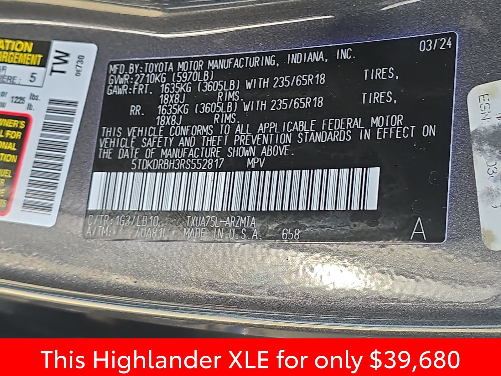 Used 2024 Toyota Highlander XLE image 44