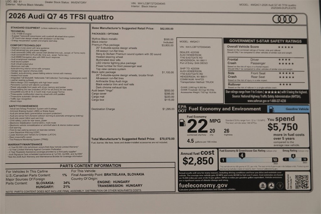 New 2026 Audi Q7 2.0T Premium Plus image 32