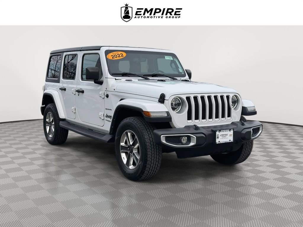 Used 2022 Jeep Wrangler Unlimited Sahara w/ LED Lighting Group AWD/4WD image 1