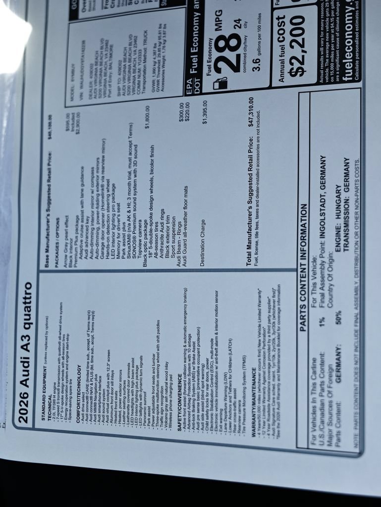 New 2026 Audi A3 2.0T Premium Plus AWD/4WD image 26