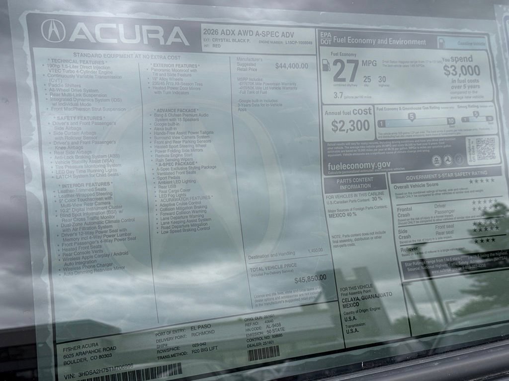 Certified 2026 Acura ADX A-Spec w/ Advance Package AWD/4WD image 28