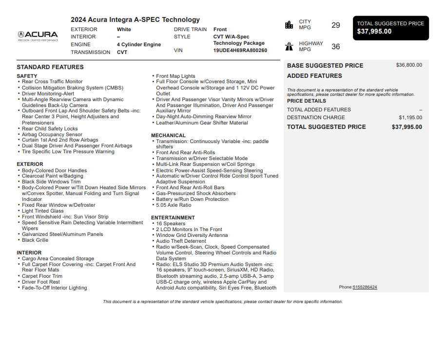 Used 2024 Acura Integra A-Spec w/ Technology Package FWD image 3