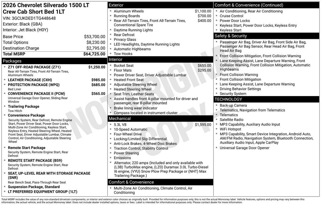 New 2026 Chevrolet Silverado 1500 LT w/ Z71 Off-Road Package AWD/4WD image 26