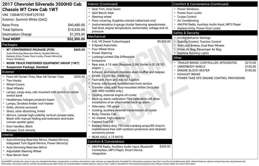 Used 2017 Chevrolet Silverado 3500 W/T w/ WT Convenience Package image 4