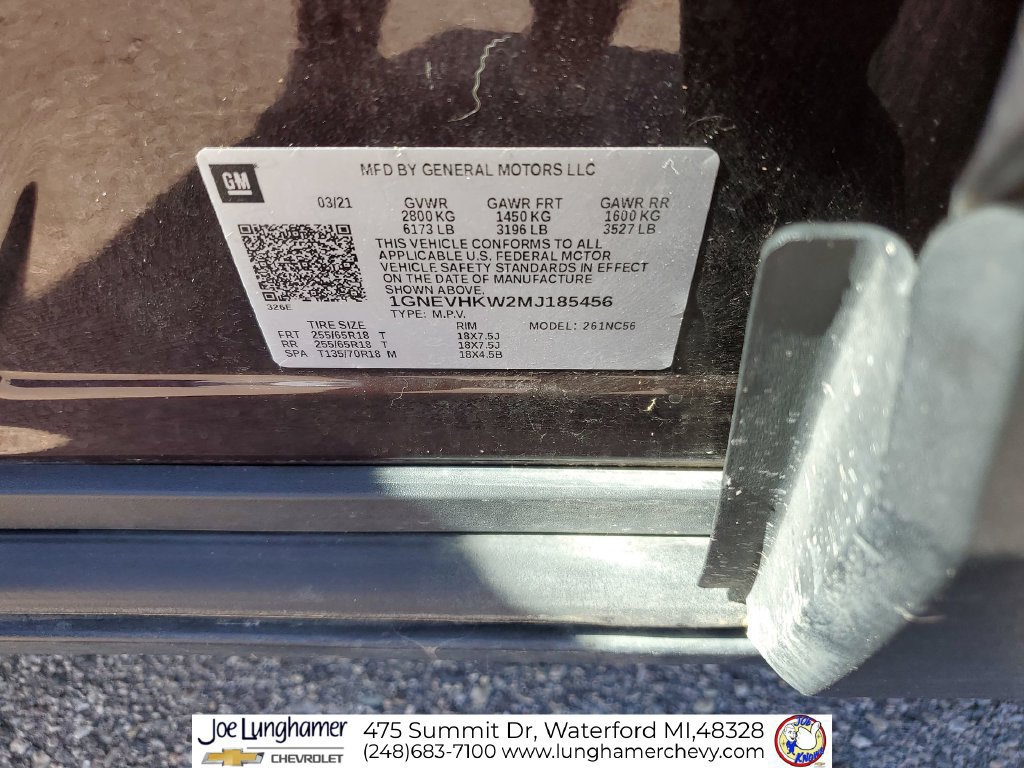 Used 2021 Chevrolet Traverse LT w/ LPO, Floor Liner Package AWD/4WD image 34