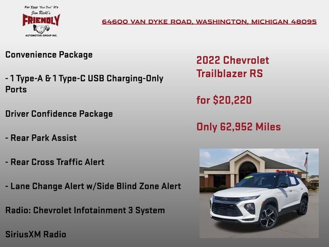 Used 2022 Chevrolet TrailBlazer RS w/ Convenience Package AWD/4WD image 10