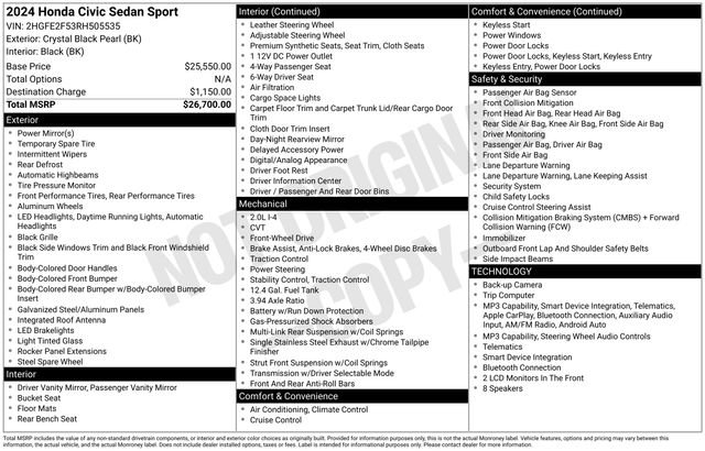 Used 2024 Honda Civic Sport image 2