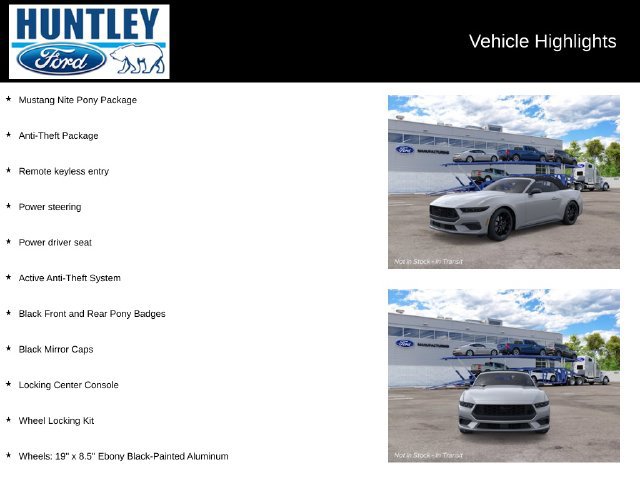 New 2026 Ford Mustang Convertible w/ Mustang Nite Pony Package RWD image 2
