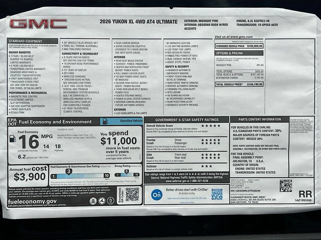 New 2026 GMC Yukon XL AT4 Ultimate AWD/4WD image 21