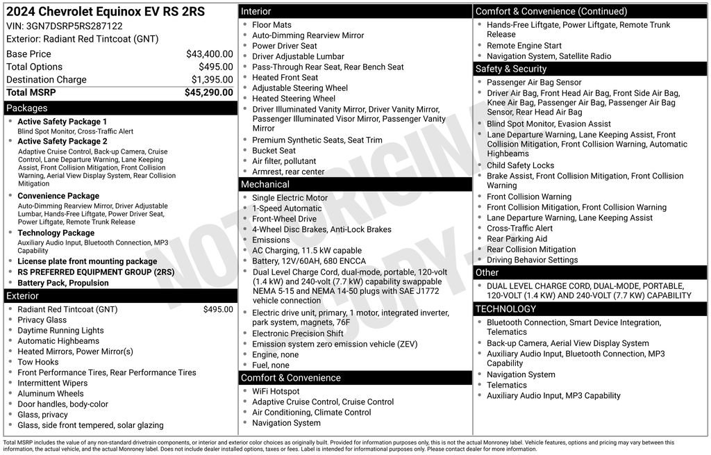 Certified 2024 Chevrolet Equinox EV RS FWD image 34