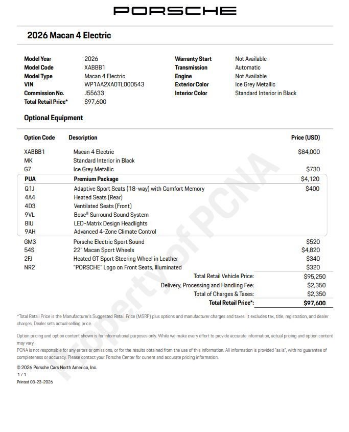 New 2026 Porsche Macan 4 Electric AWD/4WD image 6