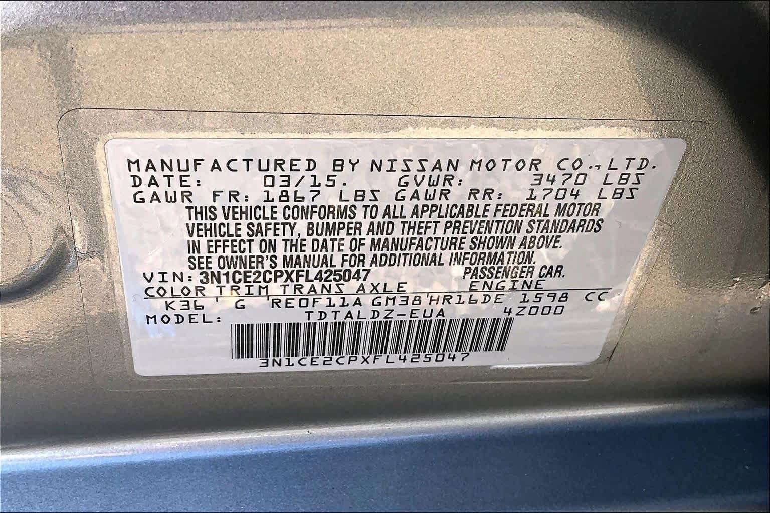 Used 2015 Nissan Versa Note SV w/ Sport Value Package FWD image 36