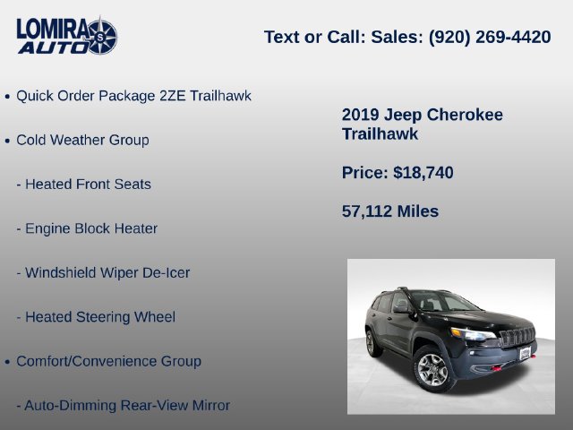 Used 2019 Jeep Cherokee Trailhawk w/ Comfort & Convenience Group AWD/4WD image 8