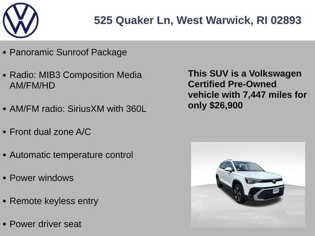 Certified 2025 Volkswagen Taos SE w/ Panoramic Sunroof Package AWD/4WD image 7