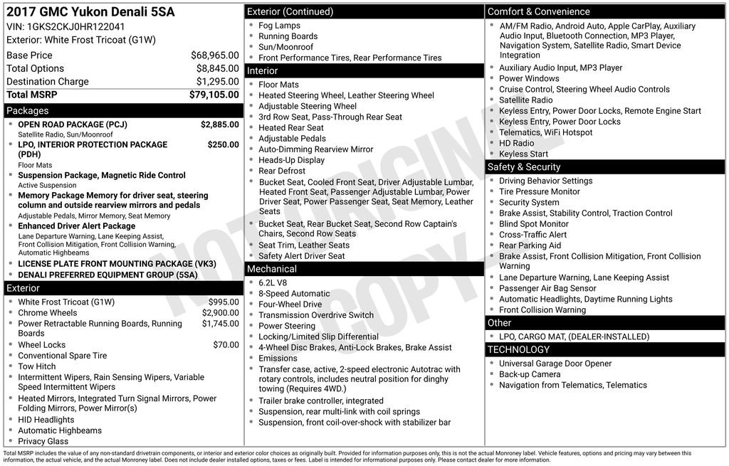 Used 2017 GMC Yukon Denali w/ Open Road Package image 46