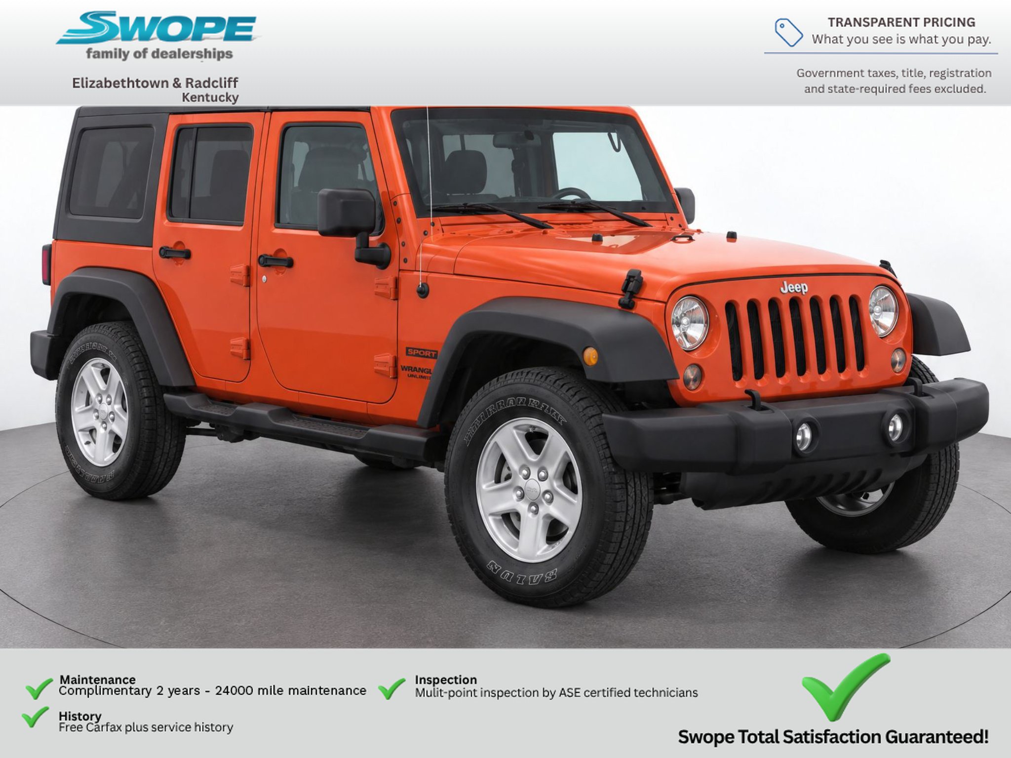 Used 2015 Jeep Wrangler Unlimited Sport w/ Quick Order Package 24S AWD/4WD image 3