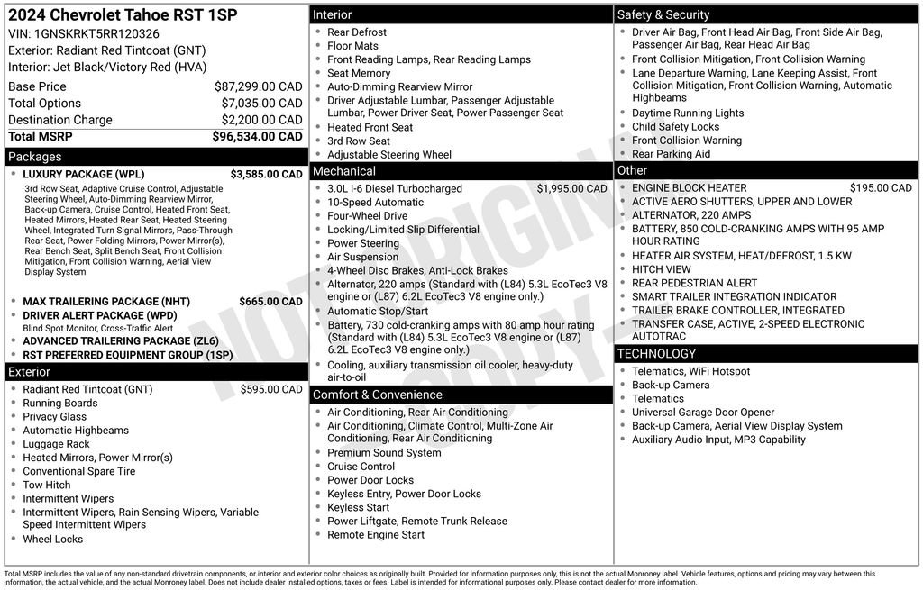 Certified 2024 Chevrolet Tahoe RST w/ Luxury Package AWD/4WD image 9