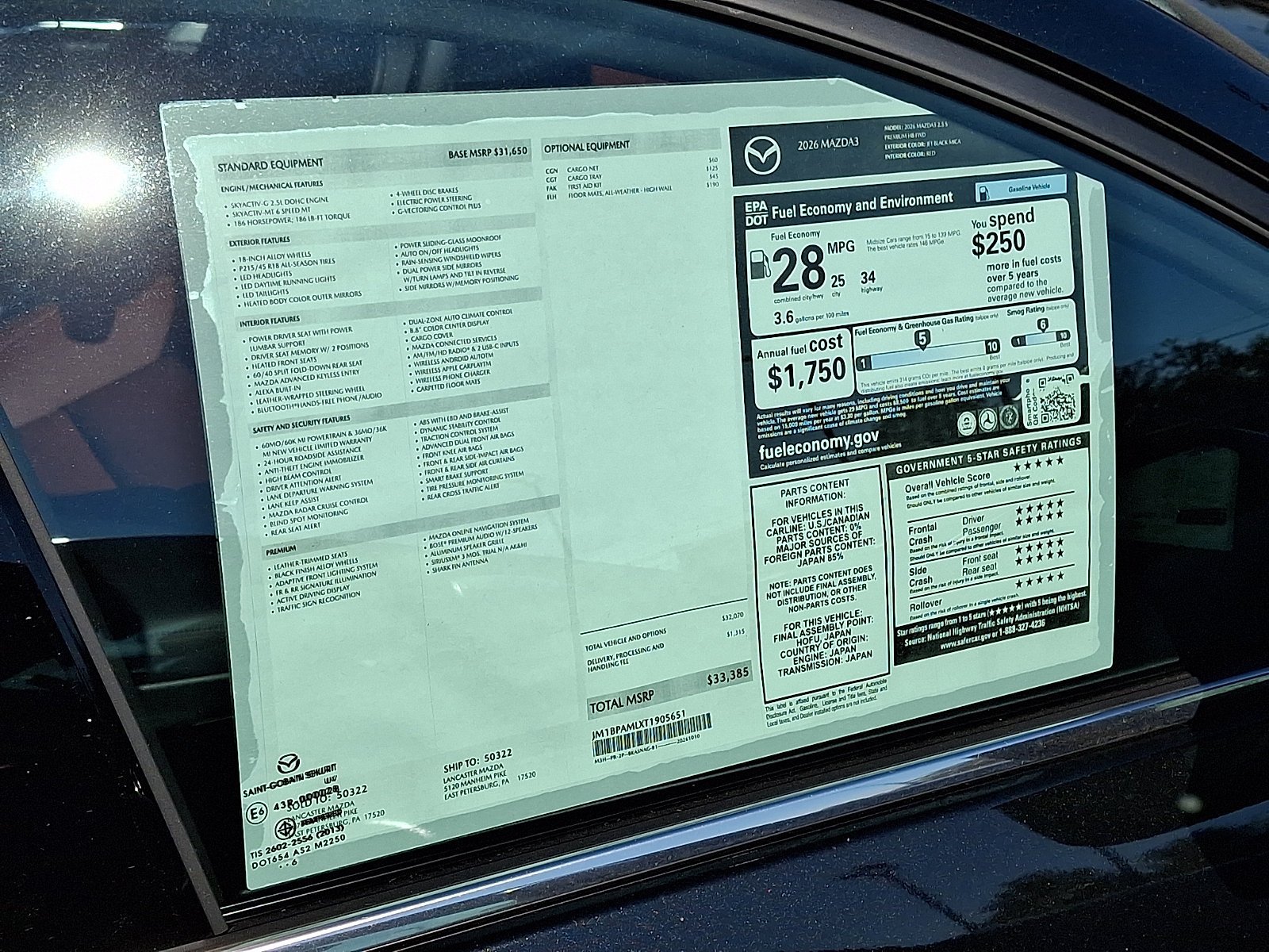 New 2026 MAZDA MAZDA3 2.5 S Hatchback w/ Premium Pkg FWD image 6
