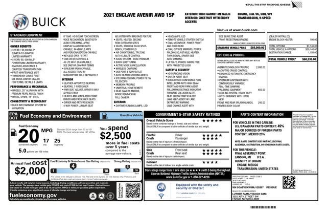 Used 2021 Buick Enclave Avenir w/ Avenir Technology Package image 3