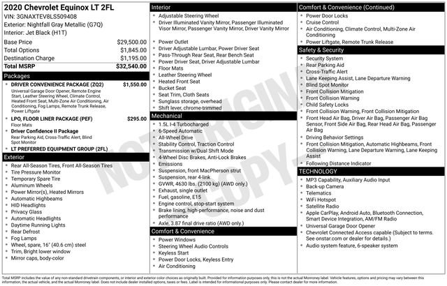 Used 2020 Chevrolet Equinox LT w/ Driver Convenience Package image 30