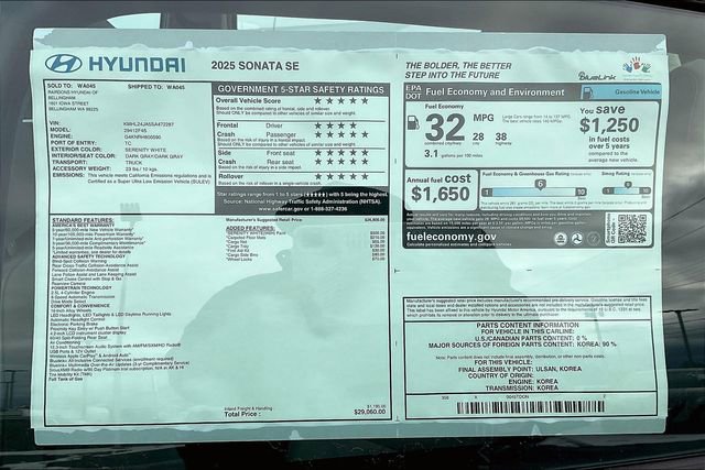 New 2025 Hyundai Sonata SE image 17