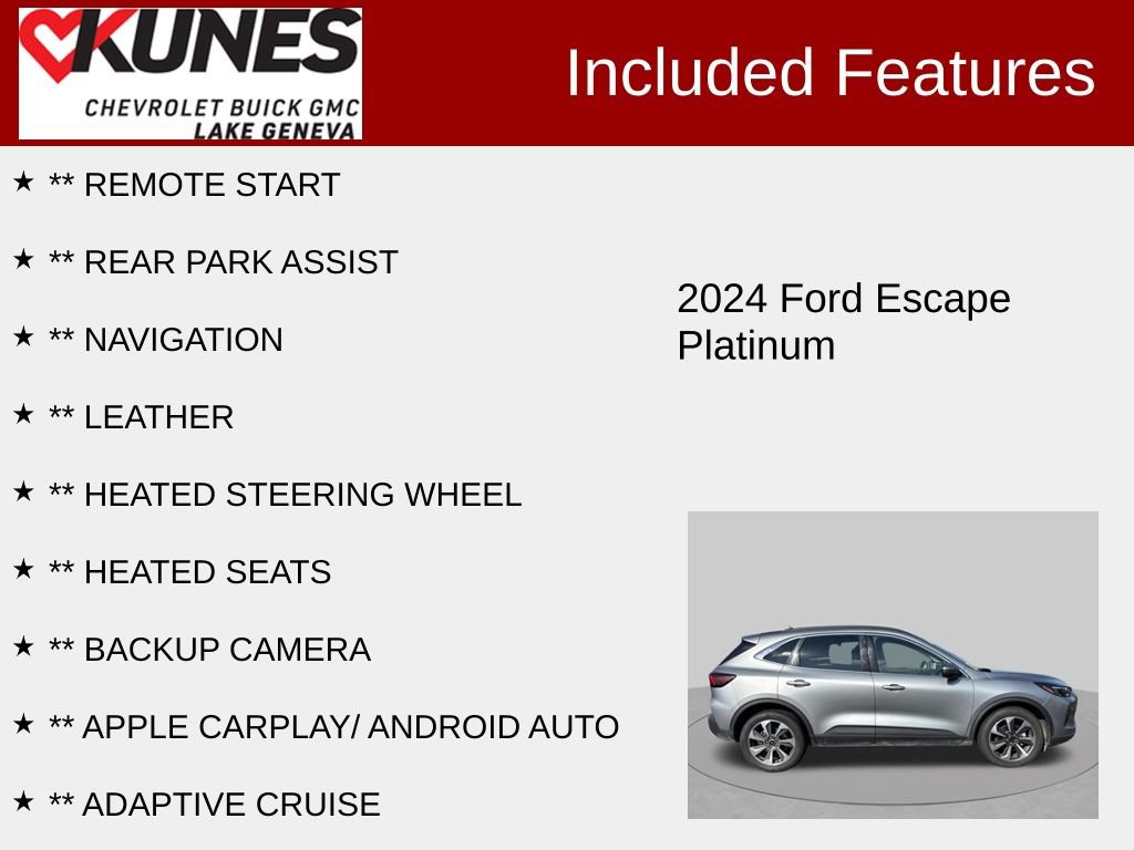 Used 2024 Ford Escape Platinum AWD/4WD image 2