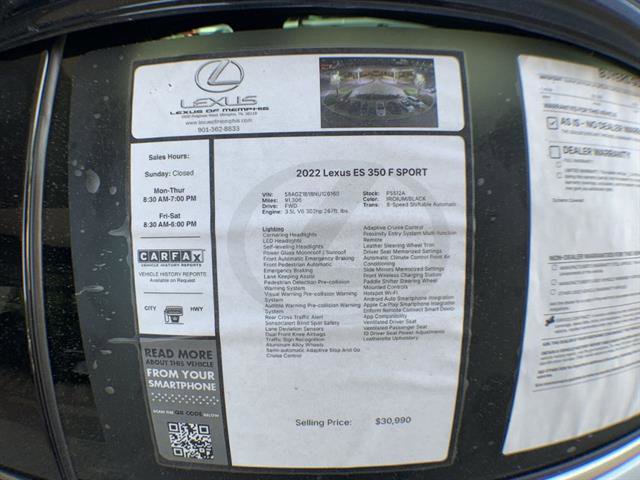 Used 2022 Lexus ES 350 F Sport w/ Accessory Package 2 image 26