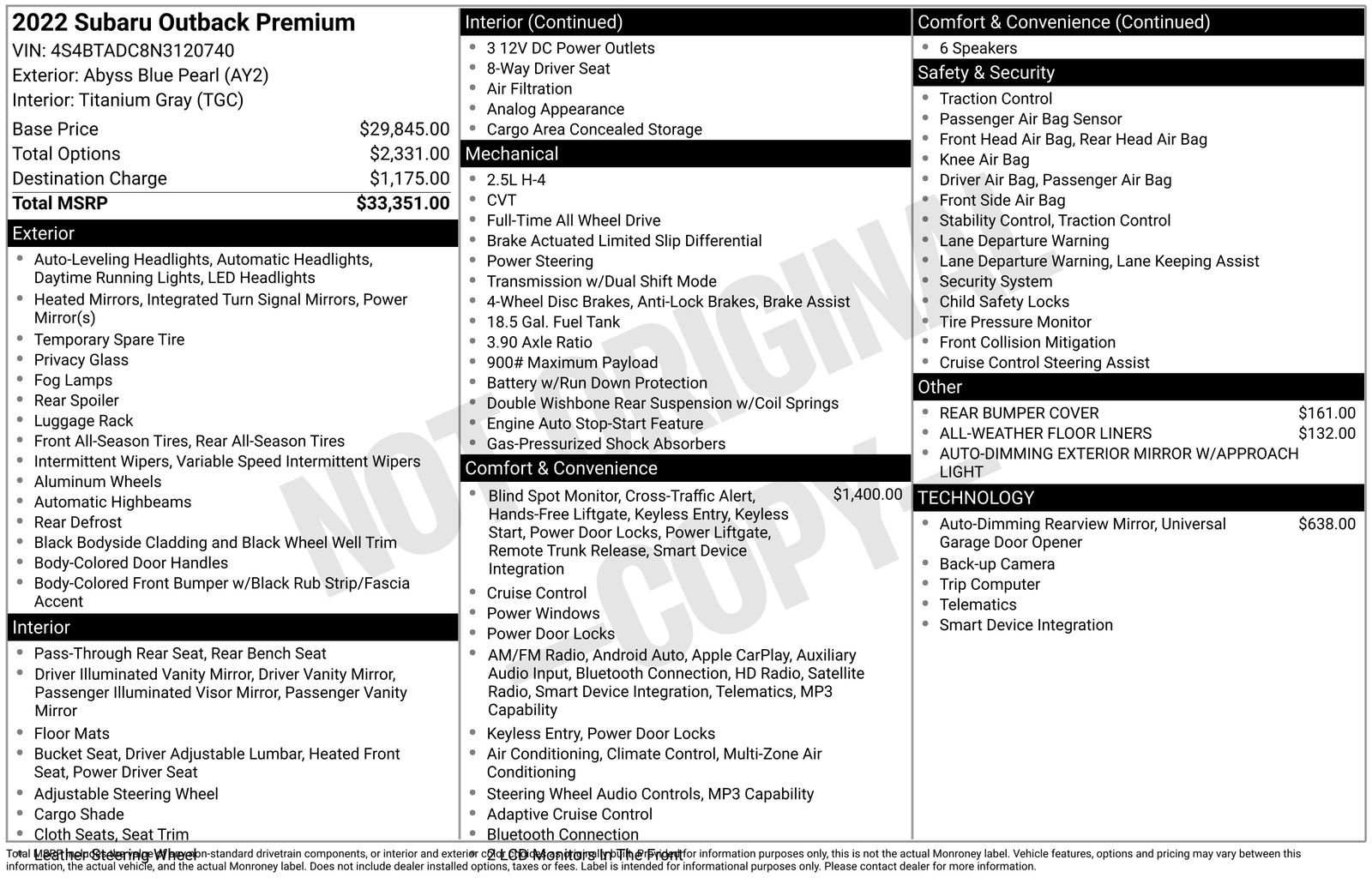 Certified 2022 Subaru Outback Premium image 22