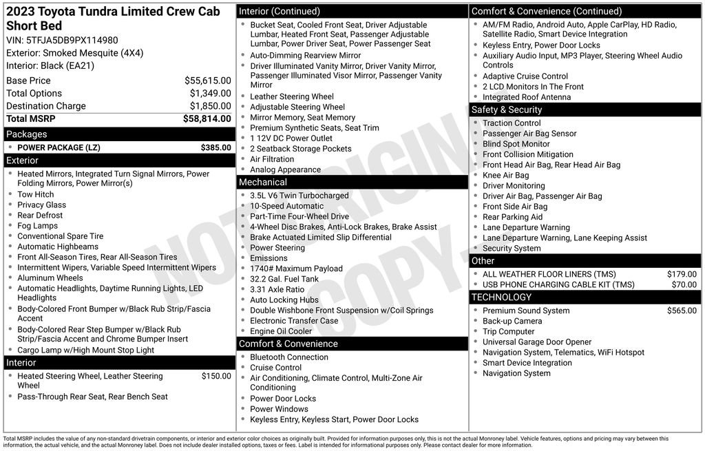 Used 2023 Toyota Tundra Limited w/ Power Package image 6