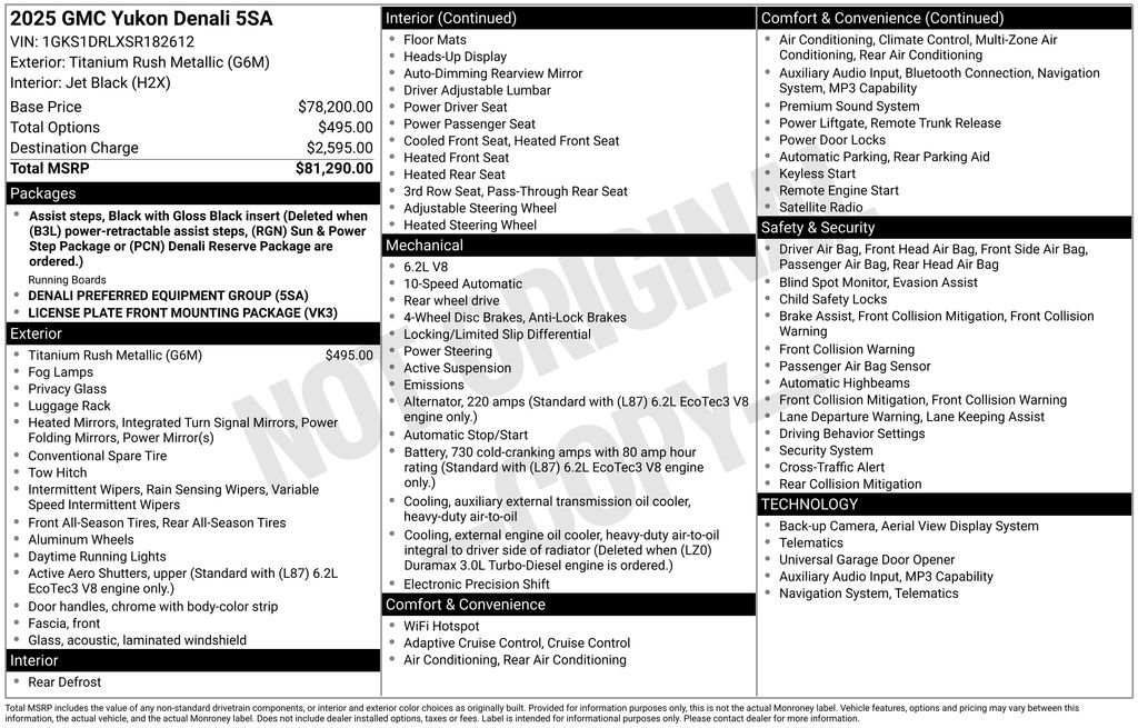 Certified 2025 GMC Yukon Denali RWD image 47