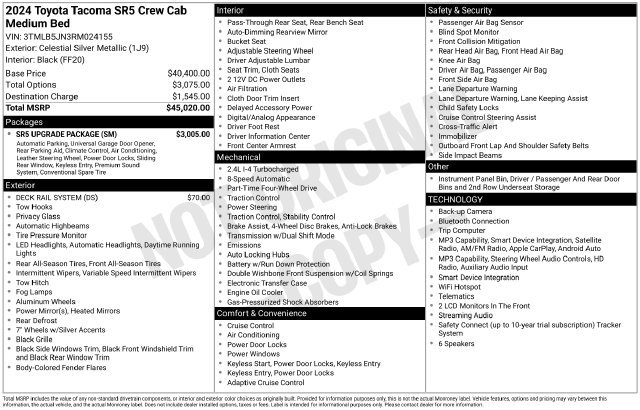 Used 2024 Toyota Tacoma SR5 w/ SR5 Upgrade Package AWD/4WD image 34
