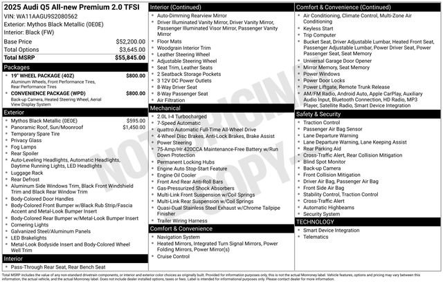 New 2025 Audi Q5 Premium w/ Convenience Package
