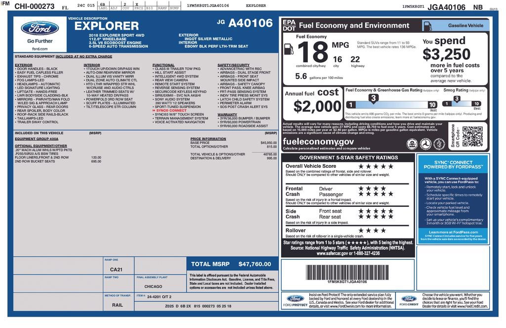 Used 2018 Ford Explorer Sport AWD/4WD image 7