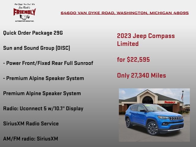 Used 2023 Jeep Compass Limited w/ Sun and Sound Group AWD/4WD image 5