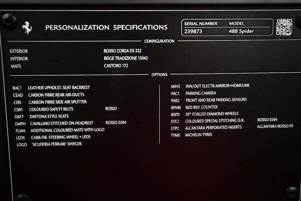 Certified 2019 Ferrari 488 Spider RWD image 48
