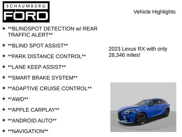 Used 2023 Lexus RX 350 F Sport w/ Accessory Package (Z1) AWD/4WD image 8